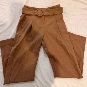 Sezane mid rise wool blend belted pants